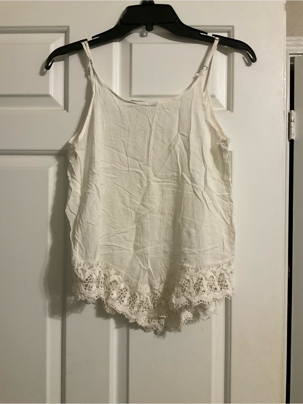 White Lace-Trim Women's Camisole Top - Picture 2 of 5